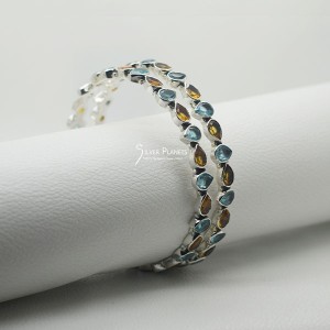 Citrine and Blue Topaz bangles