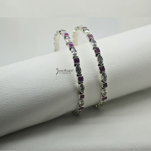 Ruby and Cubic Zirconia Bangles