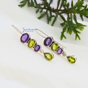 Amethyst & Peridot Earrings