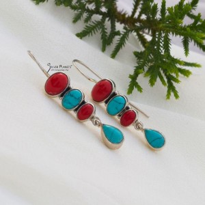 Coral & Turquoise Earrings