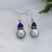 Blue Chalcedony and Pearls Earrings