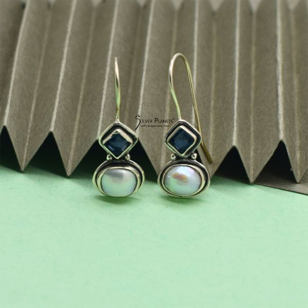 Iolite & Pearl Earrings