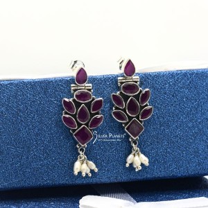 Ruby & Pearl Earrings