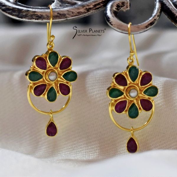 Emerald and Ruby Earrings