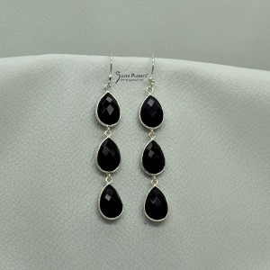 Black Onyx Long Earrings