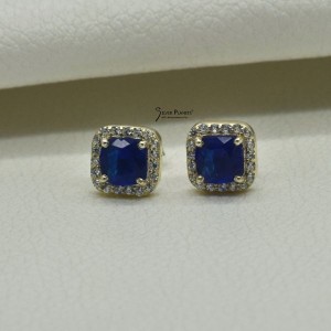 Blue Cubic Zirconia Studs