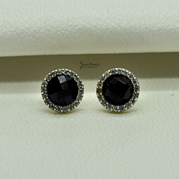 Black Onyx Cubic Zirconia Studs