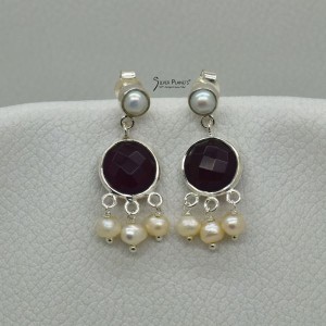 Pearl Garnet Earrings