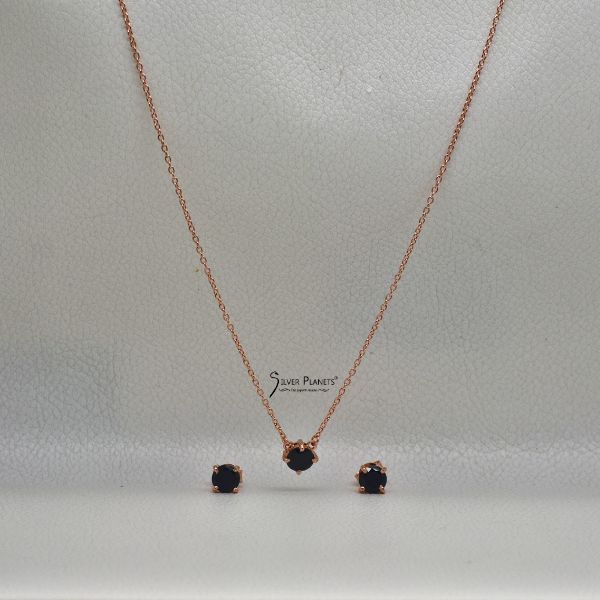 BlackOnyx Pendant Set Rosegold