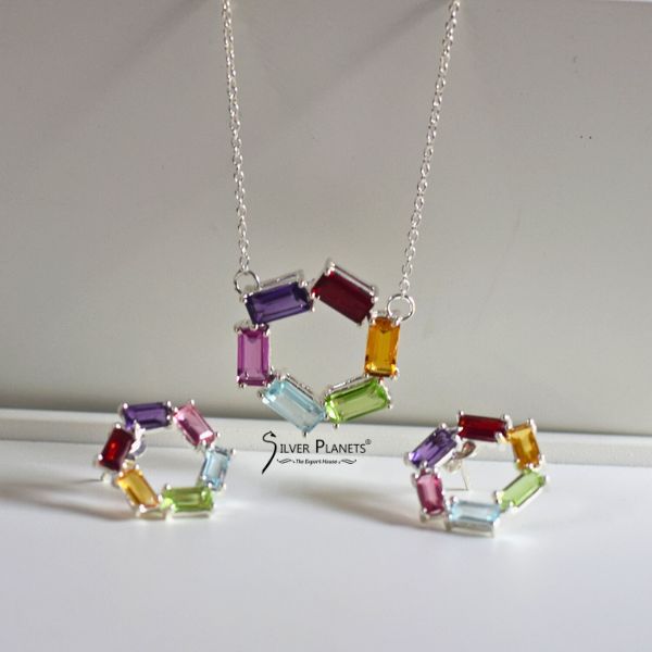 Multi colour Pendant set