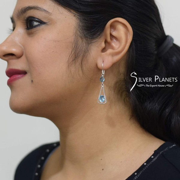 Stunning Blue Topaz Earring