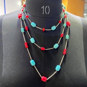 Layered coral & turquoise Necklace